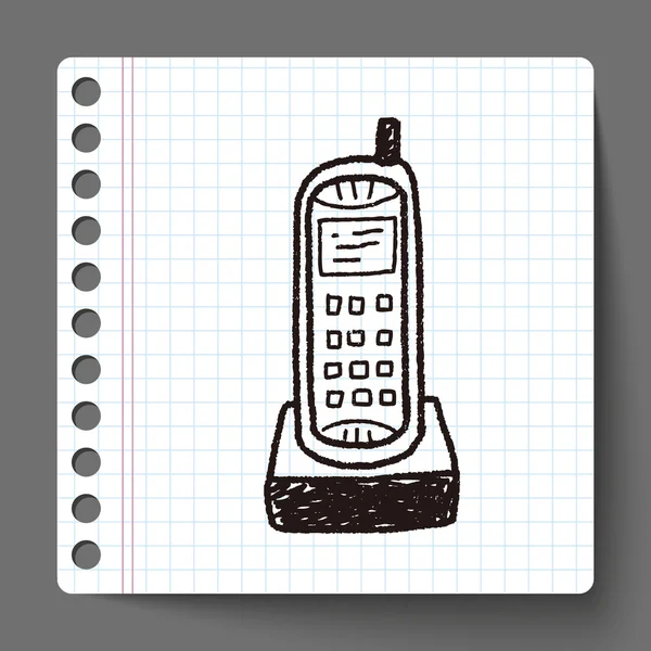 Telefon doodle — Stock vektor
