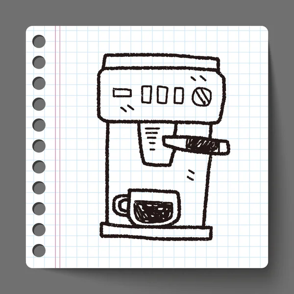 Kaffeemaschinen-Doodle — Stockvektor