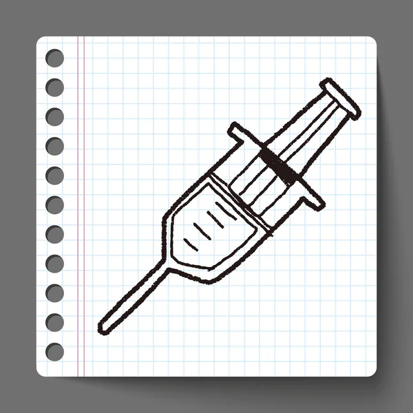 Syringes doodle drawing — Stock Vector