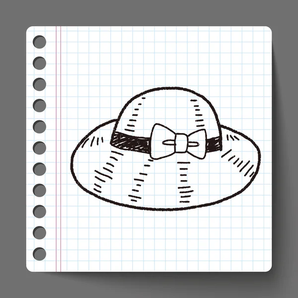 Doodle slaměný klobouk — Stockový vektor