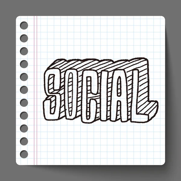 Sociální doodle — Stockový vektor