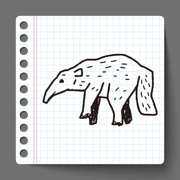 Anteater doodle — Stockvector