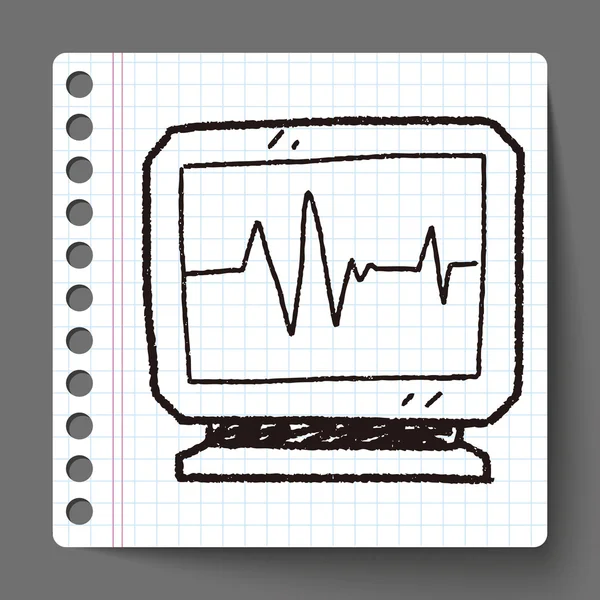 Desenho de doodle ECG —  Vetores de Stock