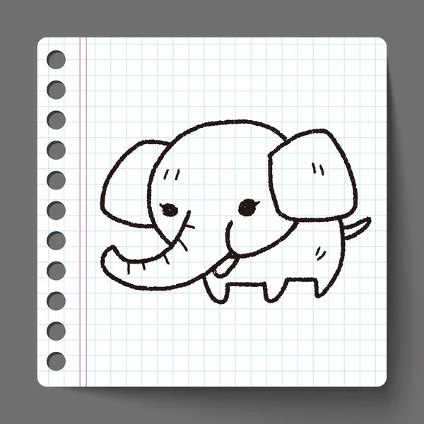 Gribouille d'éléphant — Image vectorielle