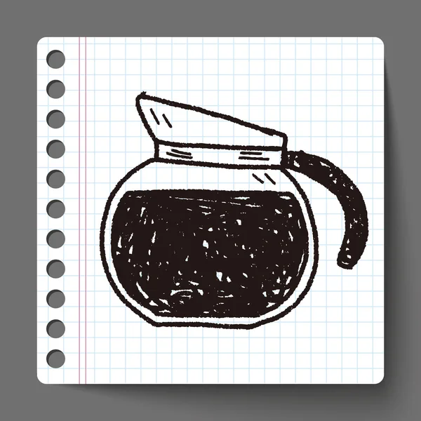 Koffie doodle tekening — Stockvector