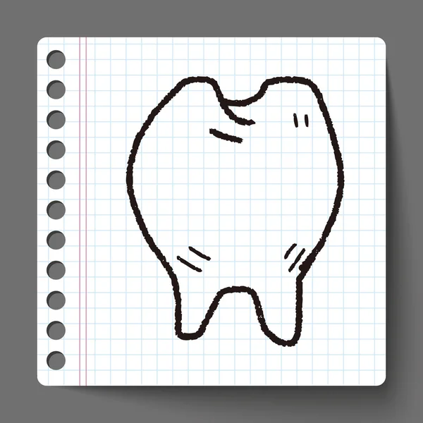 Doodle diş — Stok Vektör