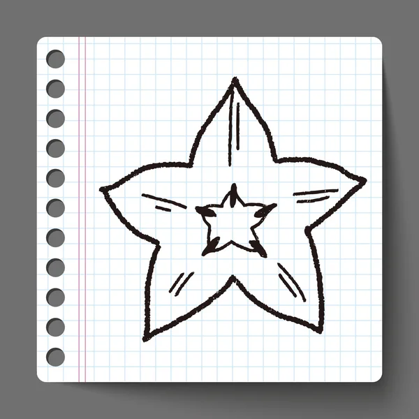 Doodle de frutos de estrela — Vetor de Stock