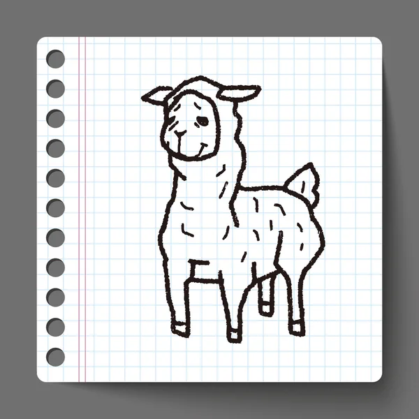 Lamadjur doodle — Stock vektor