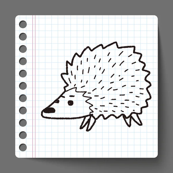 Egel doodle — Stockvector