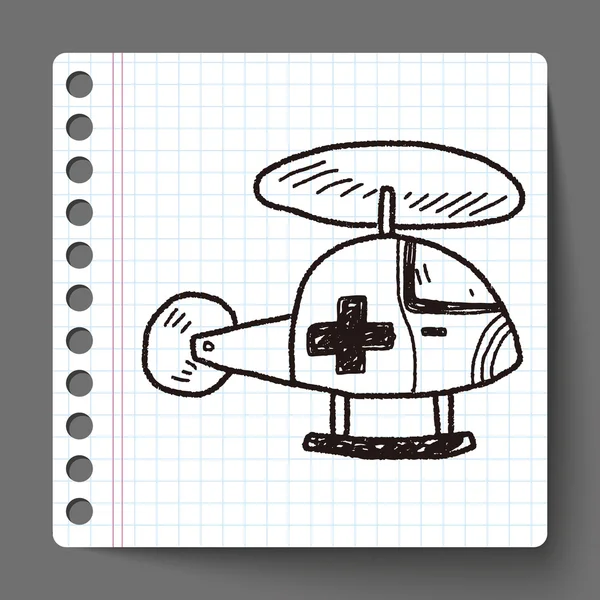 Doodle orvosi helikopter — Stock Vector