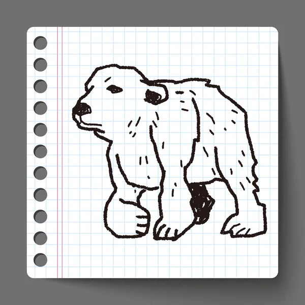 Isbjörn doodle — Stock vektor