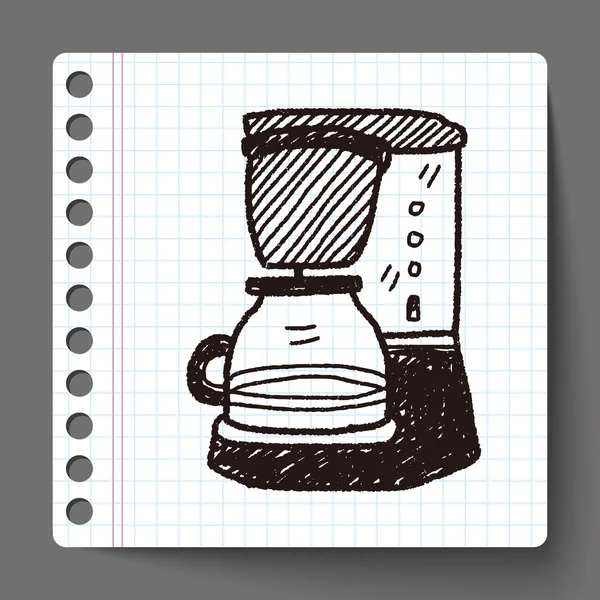 Kaffebryggare doodle — Stock vektor