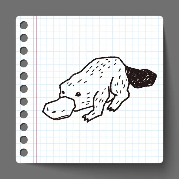Platypu doodle — Stockvector