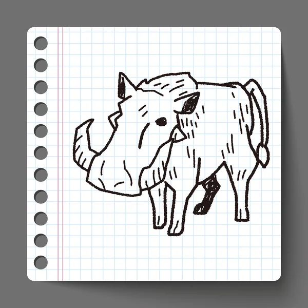 Doodle de porco — Vetor de Stock