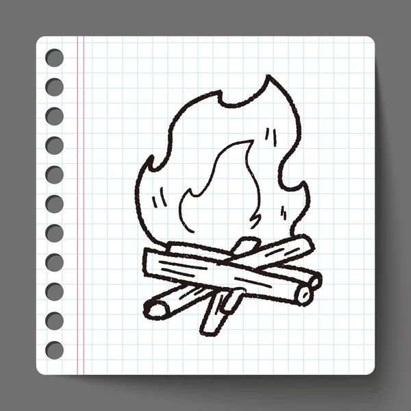 Feu de camp doodle — Image vectorielle