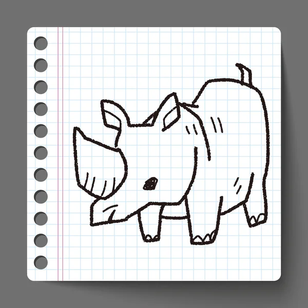 Rhino doodle — Stock vektor