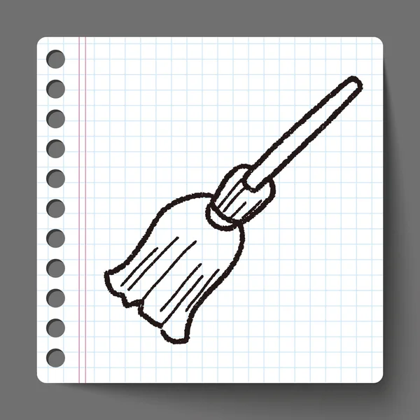 Broom doodle — Stock Vector