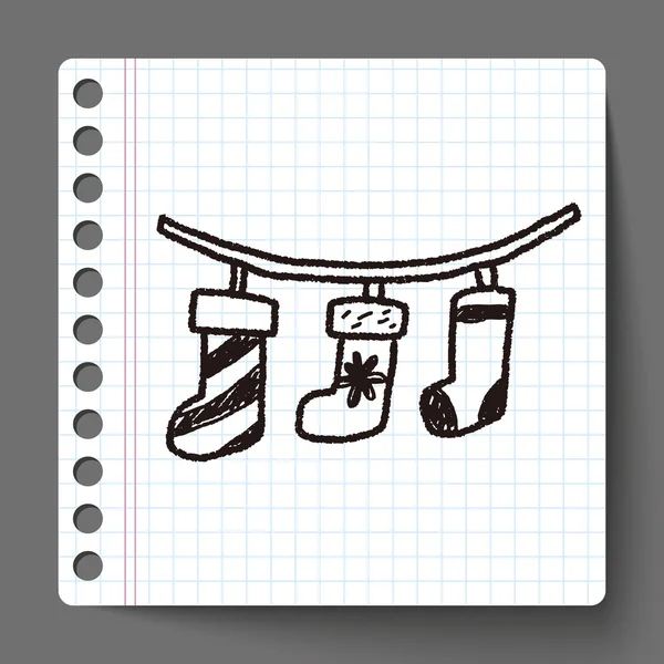 Christmas strumpor doodle — Stock vektor