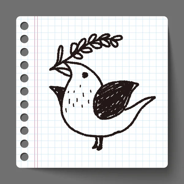 Weihnachtsvogel-Doodle — Stockvektor