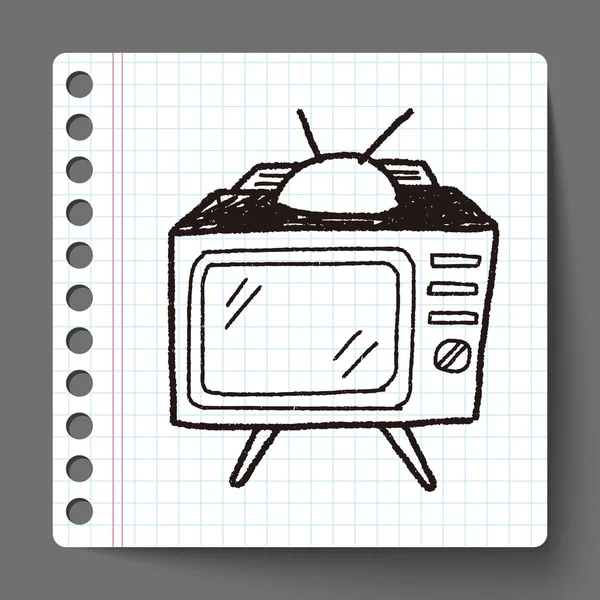 Doodle de tv — Vetor de Stock