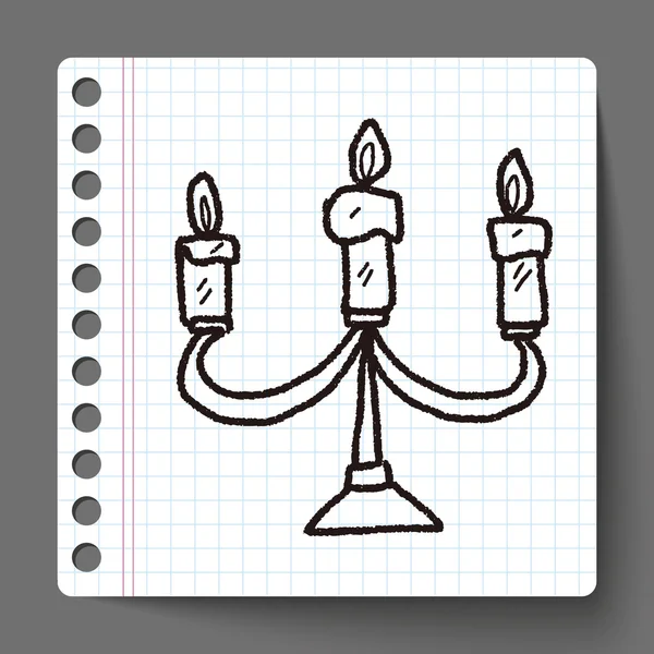 Svíčka doodle — Stockový vektor