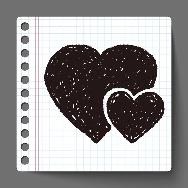 Srdce doodle — Stockový vektor