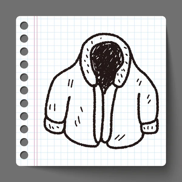Doodle casaco de inverno — Vetor de Stock