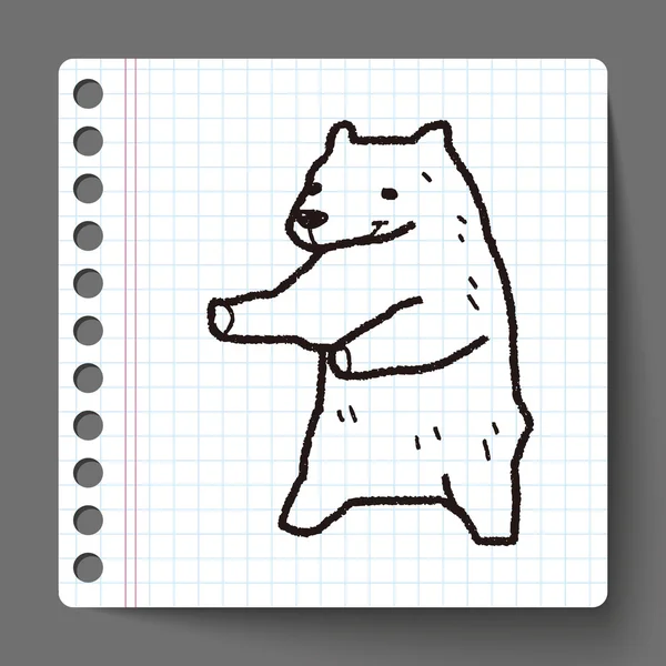 Polar bear doodle — Stockvector