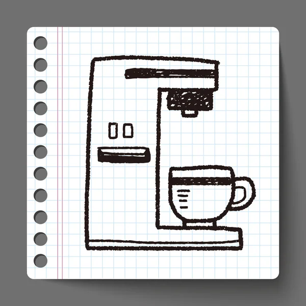 Kaffeemaschinen-Doodle — Stockvektor
