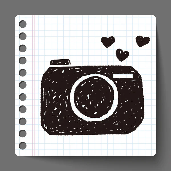 Amore fotocamera doodle — Vettoriale Stock