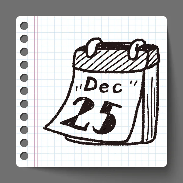12 月カレンダー落書き — ストックベクタ