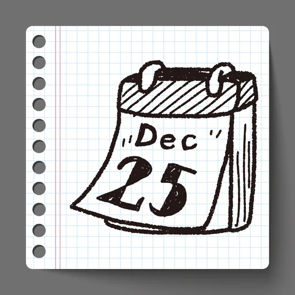 Calendario di dicembre doodle — Vettoriale Stock