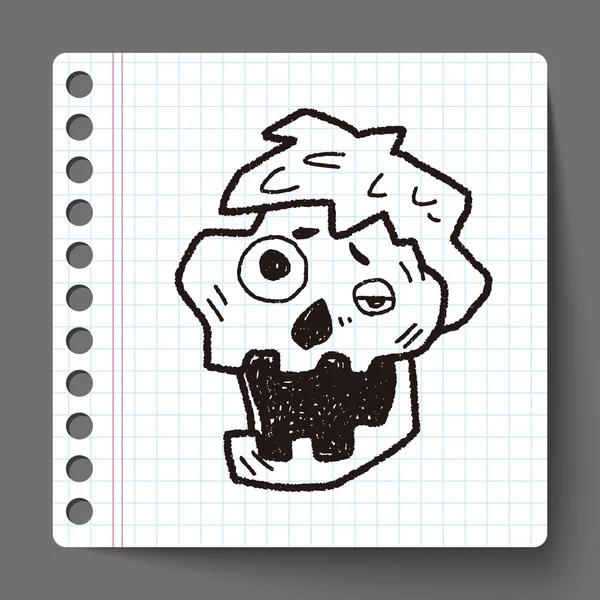 Zombie doodle — Stockový vektor