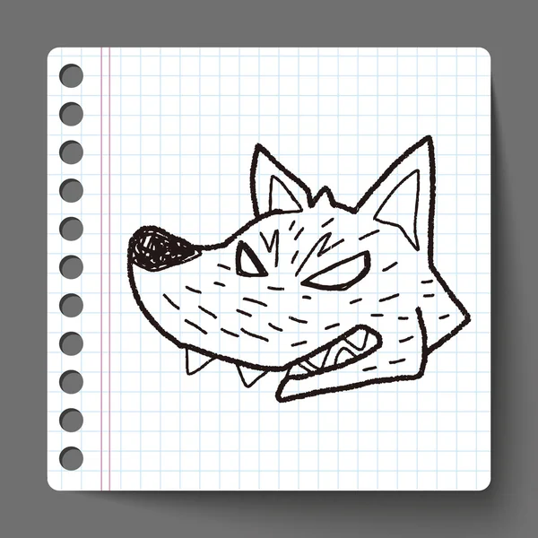 Weerwolf doodle — Stockvector