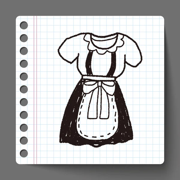 Maid clothes doodle — Stock Vector