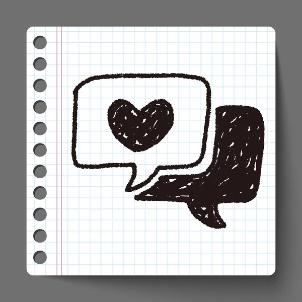 Amore discorso doodle — Vettoriale Stock