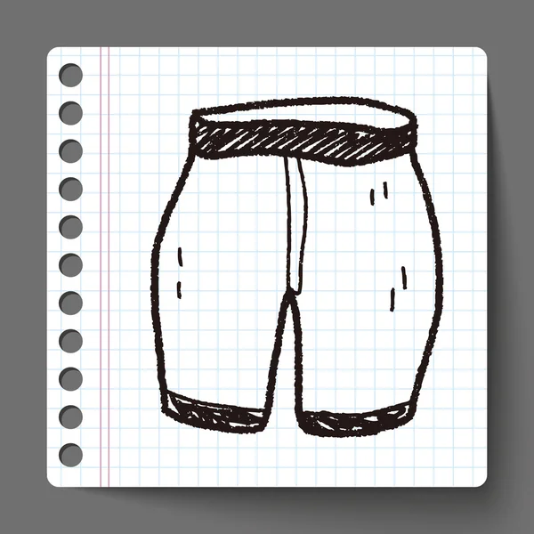 Pantalone corto doodle — Vettoriale Stock