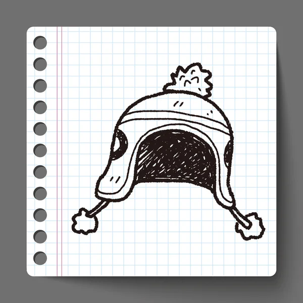 Doodle chapéu de inverno — Vetor de Stock