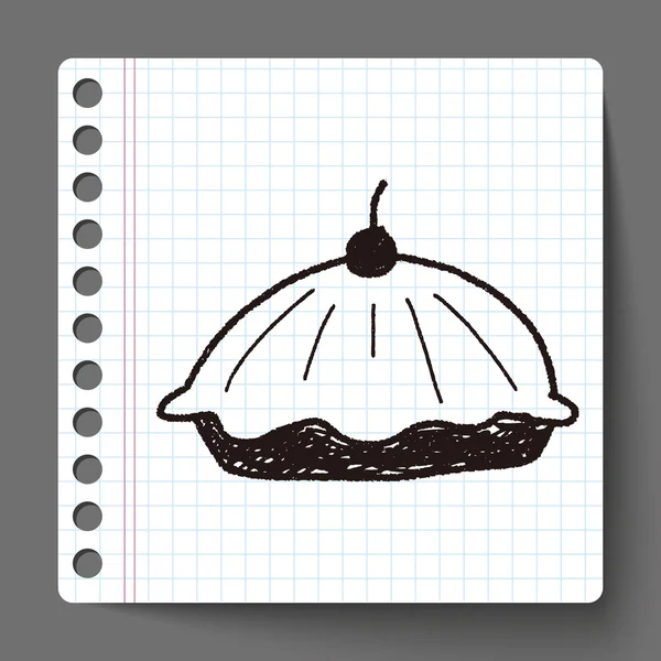 Doodle comida torta — Vetor de Stock