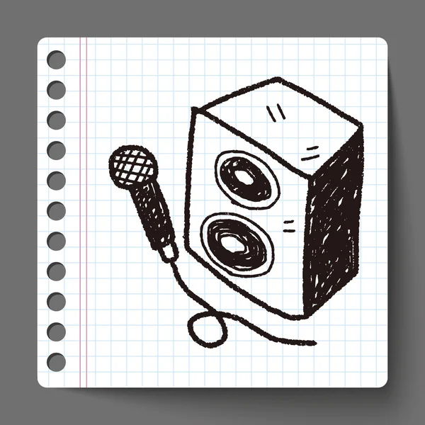 Microfone doodle — Vetor de Stock