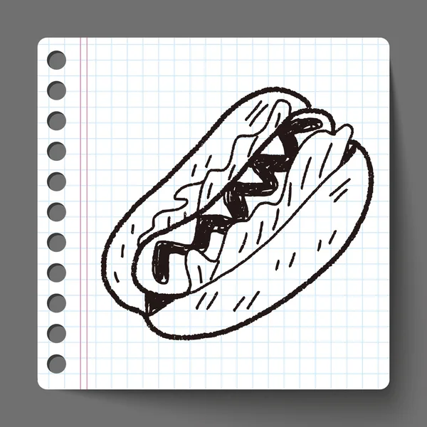Doodle Hot Dog — Stockvektor