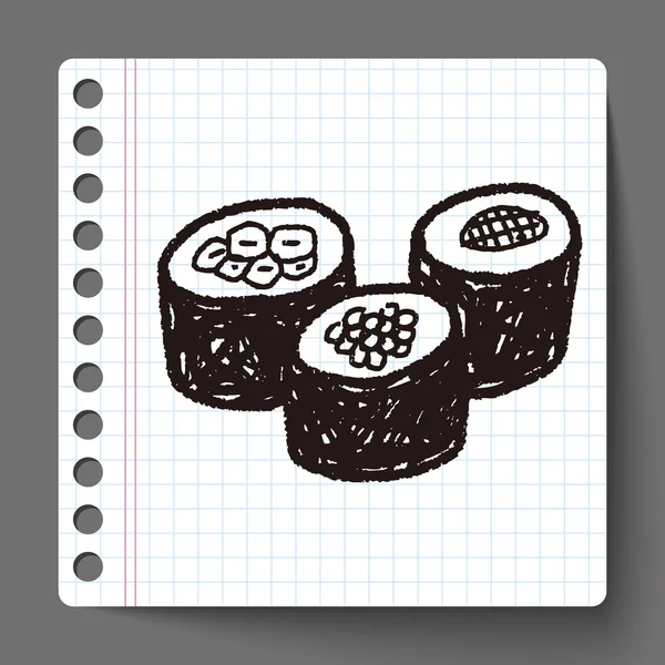 Doodle de sushi — Vetor de Stock