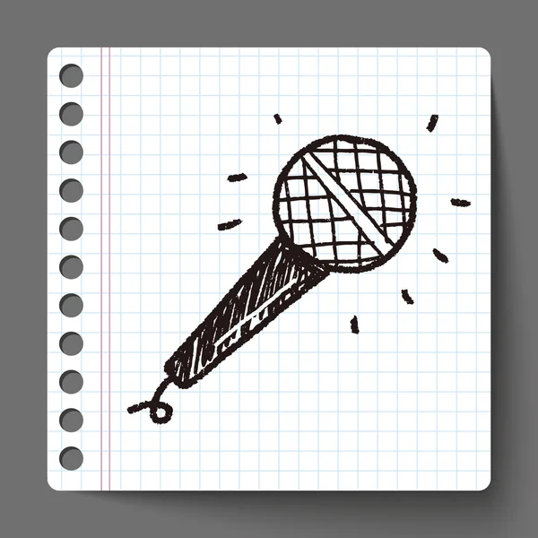 Microfone doodle — Vetor de Stock