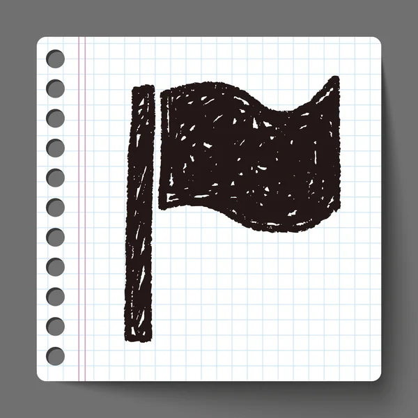 Desenho do doodle bandeira — Vetor de Stock