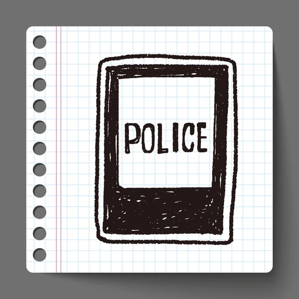 Poste de police doodle — Image vectorielle