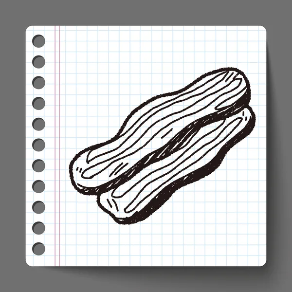 Doodle de bacon — Vetor de Stock