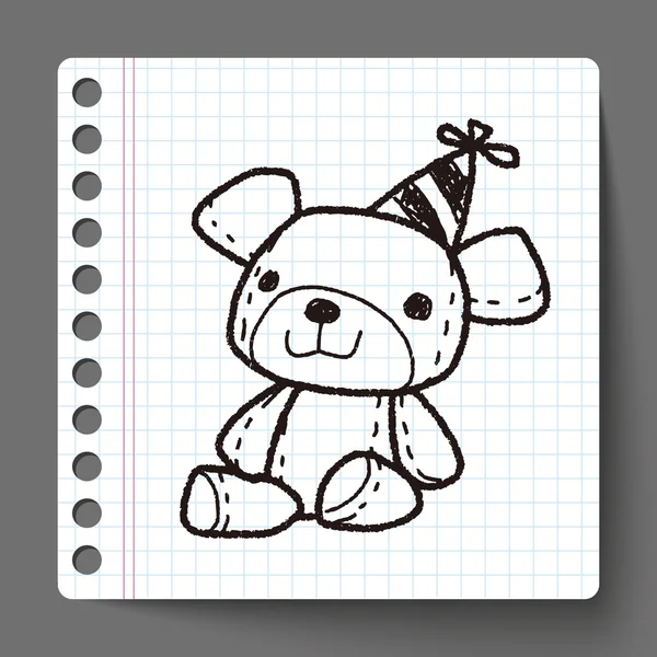 Doodle teddy — Stockvector