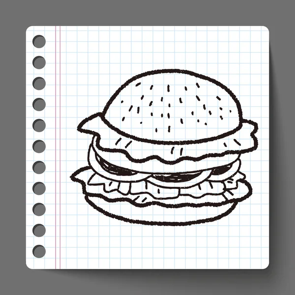 Hamburger di scarabocchio — Vettoriale Stock