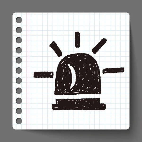 Uyarı ışık doodle — Stok Vektör