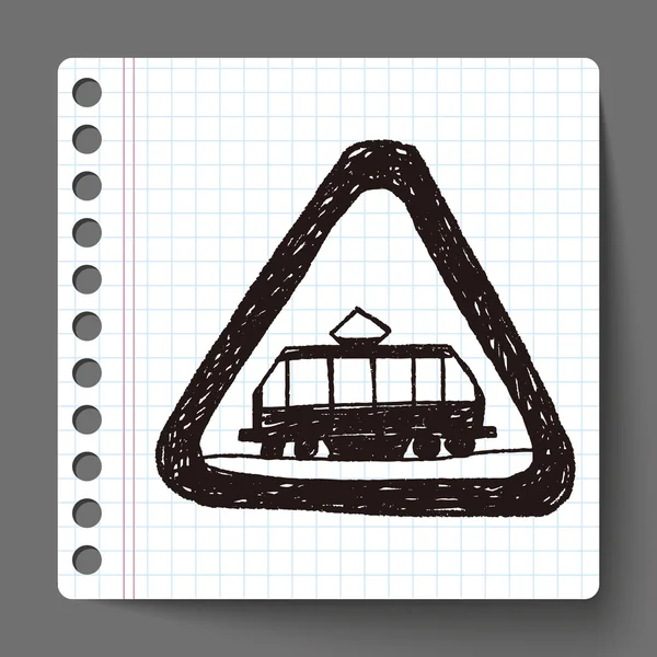 Tram doodle — Stockvector